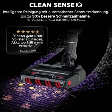 Бездротовий акумуляторний пилосос Shark Stratos, PowerFins Plus, 60 хв роботи, Anti-Hair Wrap, CleanSense IQ, насадки для щілин та багато поверхонь, рожеве золото/антрацит, IZ400EU (насадка Stratos для шерсті тварин та 2 акумулятори)