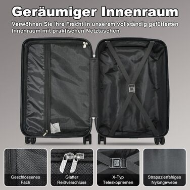 Набір валіз Joyway 6шт: велика, середня, маленька, сумка, косметичка, TSA-замок, зелений/чорний