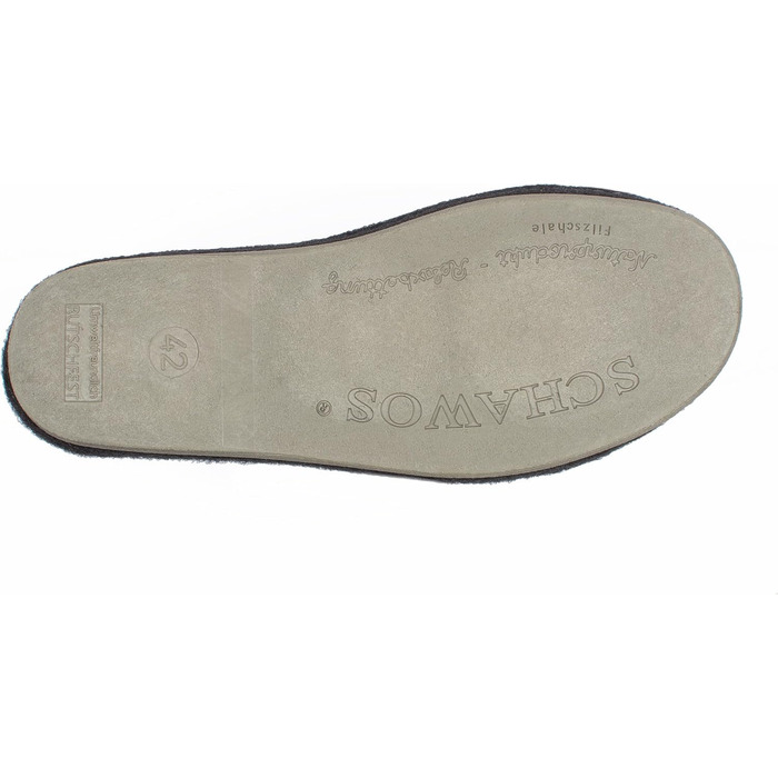 Чоловічі фетрові домашні тапочки Schawos 6030, теплі, з підкладкою з вовни, з устілкою, неслизька підошва (45 EU, Антрацит 10w)