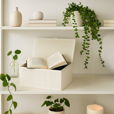 Relaxdays 2-Piece Bamboo Storage Baskets Set