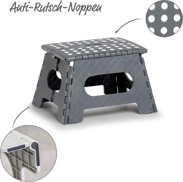 Складний стілець Zeller 13037 Premium: міцний, TÜV-сертифікований, до 150 кг, 35x28x22 см, антрацит