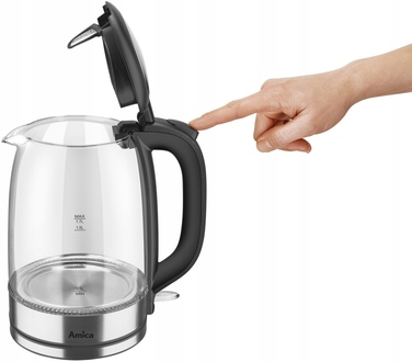 Електричний чайник Amica KD 2050G, 2200 Вт, 1,7 л, сріблястий/сірий