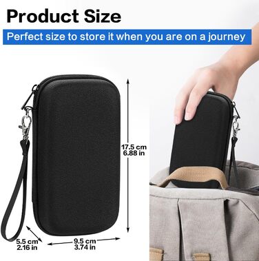 Органайзер для кабелів Teskyer, чорний, водонепроникний, жорсткий корпус, 8,5 x 17,5 x 6 см