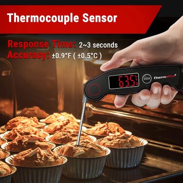 Термометр для м'яса ThermoPro TP19 IP65: водонепроникний, швидкий, з LCD-дисплеєм