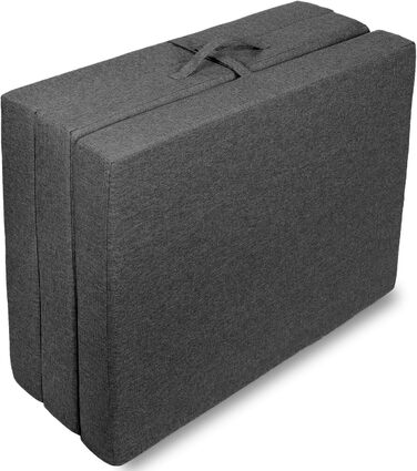 Складаний матрац Sunnypillow Premium 120x195x15 см, три секції, знімний чохол, антрацит, товстий пінополіуретан, гостьовий та дорожній матрац