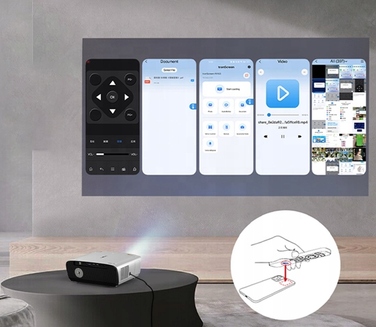 LED-проектор Heelly з Android TV 11 та Google, сірий