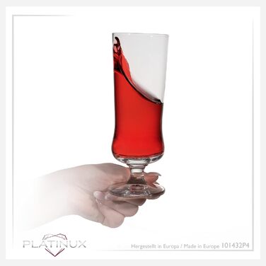 Набір келихів для коктейлів PLATINUX Elegante Crystalline 300 мл, 4 шт. для лонг дринків, кави та коктейлів