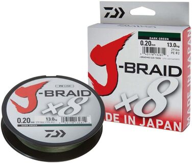 Плетена рибальська ліска Daiwa J-Braid 8, 300 м, темно-зелена
