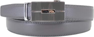 Чоловічий шкіряний ремінь на автоматичній застібці без дірок, ширина 3 см, регульований розмір, довжина 125 см, колір 505 Grey