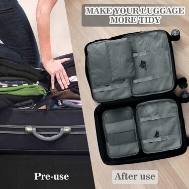 Органайзери для подорожей GIBOHOM: Набір з 15 штук, водонепроникні, сірі