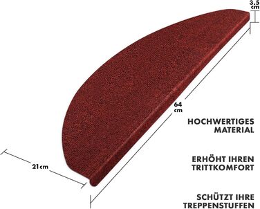 Сходинкові килимки Casa Pura - 15 шт. Самоклеючі, для внутрішнього використання, напівкруглі (Лейпциг)
