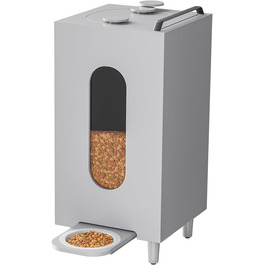 Автоматичний годівниця для котів та собак QLS, 20л, з мискою, сіра