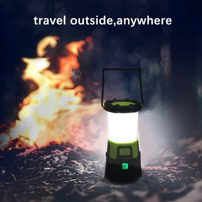 EULOCA Camping Lantern 1200LM CREE LED Rechargeable Waterproof Camping Lantern with 4400 mAh Power Bank, 4 Brightness Levels Dimmable, 10W Camping Light Portable for Power Outages, Hiking, Emergency