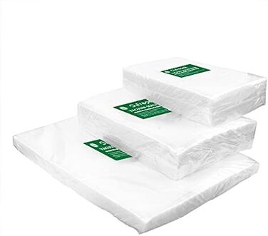 Вакуумні пакети O2frepak для зберігання продуктів, набір 150 шт. (50×15x25 см, 50×20x30 см, 50×28x40 см), BPA-Free, підходять для вакууматорів і термізування Sous Vide
