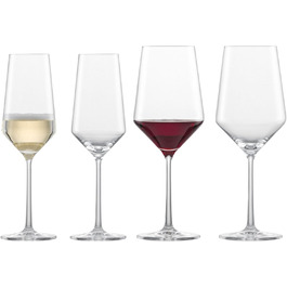 Набір келихів Zwiesel Glas Date Night Pure: 4 шт. (2 шампанських 297 мл, 2 для червоного вина 540 мл), тритан-кристал, для посудомийної машини, вироблено в Німеччині