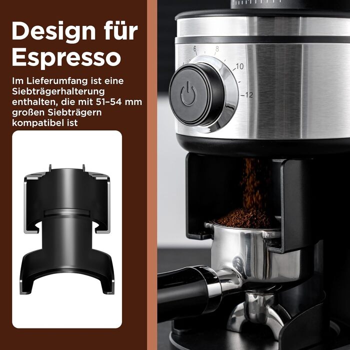Електрична кавомолка Ollygrin Bg702s-pg: 30 ступенів помолу, для еспресо, drip, pour over, cold brew, French press, 2-12 чашок, 220V, нержавіюча сталь