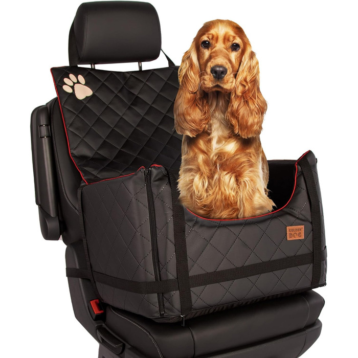 Автомобільний лежак для собак Golden Dog з кріпленням на ISOFIX, чорний, 52x44x33 см