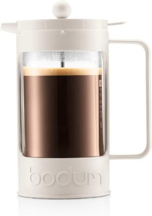 Bodum BEAN Coffee Maker for 8 Cups (Press Filter System, Insulated, Drip-Stop, 1.0 liters) (Creme, 8 Cups)
