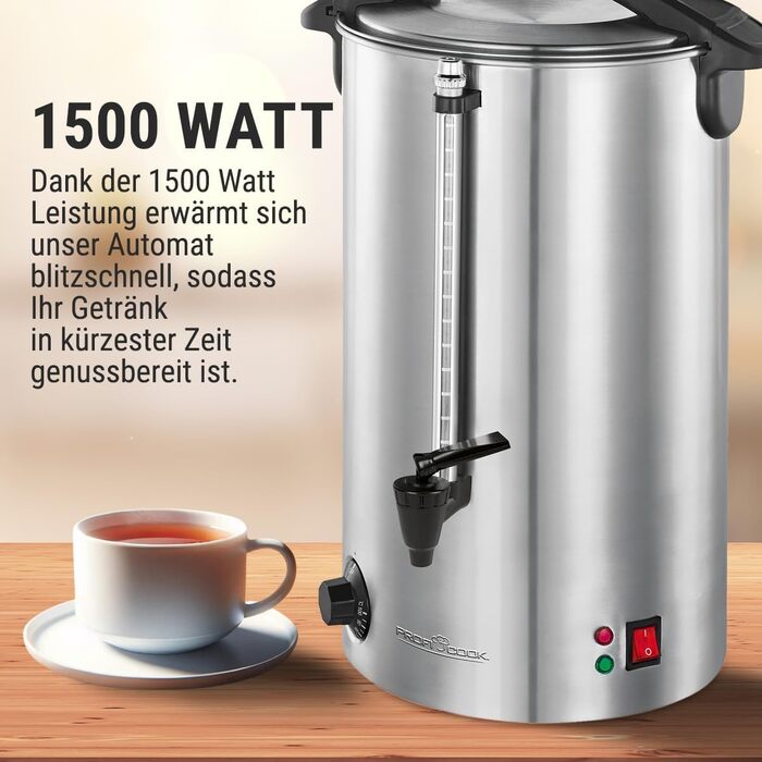 ProfiCook® Hot Beverage Machine with 7L Tank Capacity | Mulled Wine Cooker with high-quality stainless steel housing | for heating and keeping warm | Punch cooker for mulled wine, tea & coffee | PC-HGA 1196