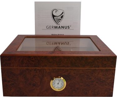 HUMANUS Humidor Desk I - Настільний вологозбережувач для сигар (50 шт.) з прозорою кришкою