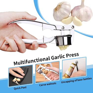 Пресс для часнику з очищувачем та щіткою, ручний, для кухні
