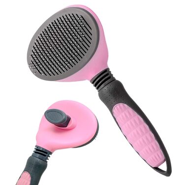 Щітка для собак та котів, видаляє підшерсток, підходить для довгошерстих та короткошерстих порід, зелена (рожева)