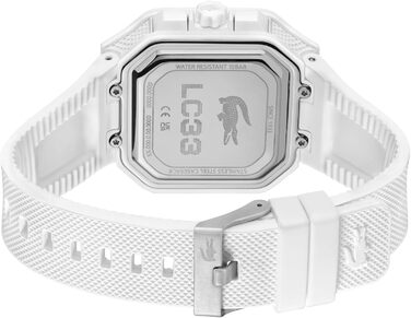 Годинник Lacoste LC33 Square силіконовий ремінець, кварцовий, блакитний/зелений/білий