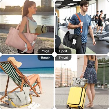 Спортивна сумка Flintronic для жінок, дорожня сумка-мішок, сумка на вихідні з чохлом для візка, водонепроникна, сумка для тренажерного залу, дорожня сумка, ручна поклажа для спорту, подорожей, літака (Рожева)