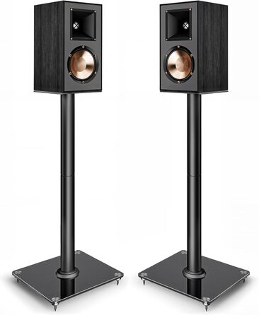 Підставка для акустики саундбару, універсальна, чорна, 76.5 см, 25 кг, з кабелеуправлінням та скляною основою (1 шт.)