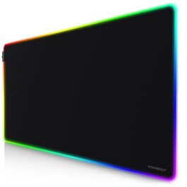 Ігровий килимок для миші TITANWOLF RGB XXL (800x300 мм) з LED-підсвіткою, 11 режимів освітлення, вологостійкий, чорний