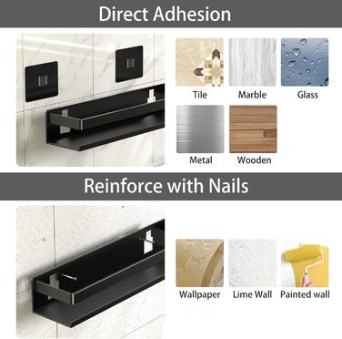 Алюмінієвий кухонний органайзер для ванної кімнати, 30 см, 2 шт., настінний, самоклеючий, 2 яруси