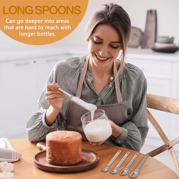 Stainless Steel Measuring Cup and Spoon Set for Cooking and Baking, Nesting Measuring Cups, Measuring Spoons, Kitchen Utensils, 12 Piece