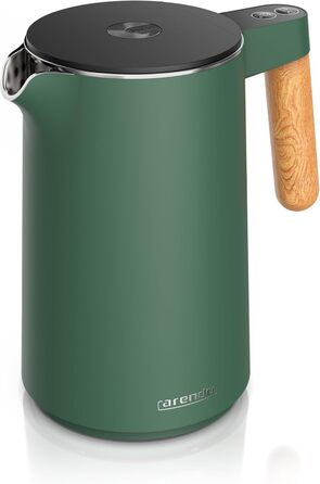 Електричний чайник Arendo з регулюванням температури (45°C-100°C), 1.5 л, з подвійними стінками, без BPA, з функцією підтримання тепла, зелений