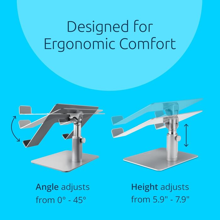 Підставка для ноутбука Kensington K50424WW до 16 дюймів з регулюванням висоти та кута нахилу, з вентиляцією та місцем для зберігання