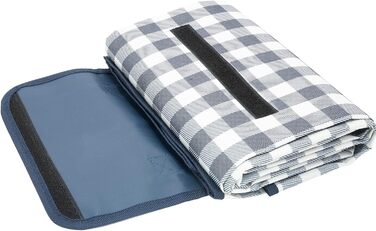 Пікнік-дека Pelle & Sol, водонепроникна, 200 x 140 см, складана, для відпочинку на природі, пляжна, з антиковзаючим покриттям, з ручкою, пісоко-стійка, придатна для прання, для саду, піших прогулянок, кемпінгу, блакитна