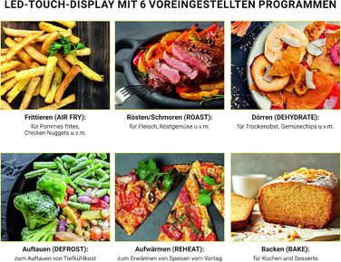 Фритюрниця-конвекційна піч Heißluftfritteuse Midnight Edition 7.6 л, 1800 Вт, 7 програм, чорний | Без олії, цифровий дисплей