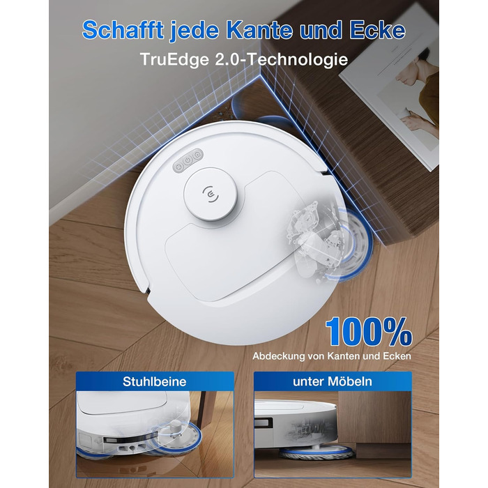 Робот-пилосос ECOVACS DEEBOT T30S PRO з функцією миття, 11000 Па, технологія ZeroTangle, миття гарячою водою 70°C, TruEdge™ для миття країв, акумулятор 6400mAh, AI-уникнення перешкод (T30C OMNI Gen2 W)