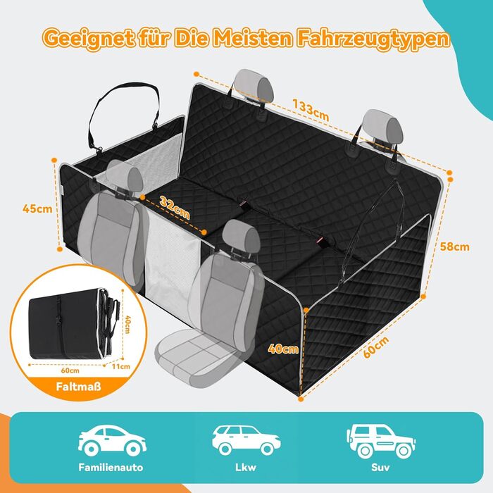 Килимок для собак у машину з жорсткою основою, водовідштовхуючий, антиковзкий, легко миється. 8-шаровий матеріал, багатофункціональний дизайн, захист від подряпин.