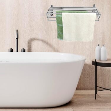 Сушарка для білизни настінна розкладна QWORK® 7 стержнів для балкону та пральні