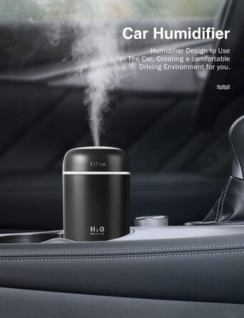 Зволожувач повітря USB міні для авто, офісу, спальні з нічною підсвіткою, автовим.