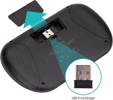 Бездротовий ігровий комплект клавіатури та миші Rii, Bluetooth + 2.4GHz, LED-підсвічування, QWERTZ (Mini)