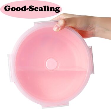 Складані миски для собак з кришкою, 2 шт., портативні миски для собак середніх, великих та малих порід, силікон, для подорожей, для собак/кішок, годівниці/поїлки для кемпінгу, рожевий середній колір