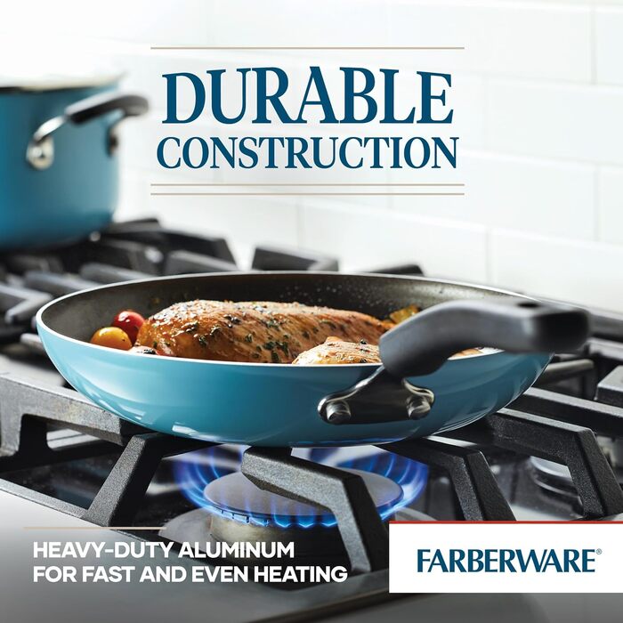 Набір кухонного посуду Farberware Cookstart DiamondMax: 15 предметів, антипригарне покриття, включає форми для випічки та кухонні аксесуари, миється в посудомийній машині