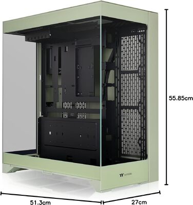 Корпус для ПК Thermaltake CTE E550 TG ATX/E-ATX, двокамерний дизайн, загартоване скло, підтримка радіаторів до 420 мм, Matcha Green