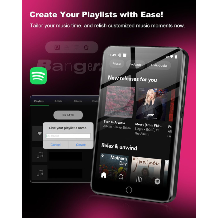 MP3 плеєр 80GB з Bluetooth та WiFi, 4.0