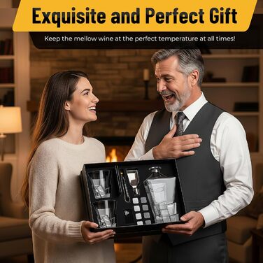 Набір віскі: декантик 800 мл, 2 келихи, 8 каменів, набір віскі та келихів