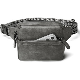 Women's Fanny Pack, Small Crossbody Bag for Women, PU Leather Theft-Proof Water-Resistant Belt Bag Women's Hip Bag for Outdoor Sports, Travel, Cycling (Gray 2)