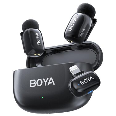 BOYA Mini 2: Бездротовий мікрофон-лавал'єр для iPhone 15/16/17 та Android з USB-C, 48kHz/24Bit, для Vlogging та TikTok