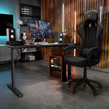 Ігрове крісло Trex E-Sports TX-110GC ACREE, тканина, чорне