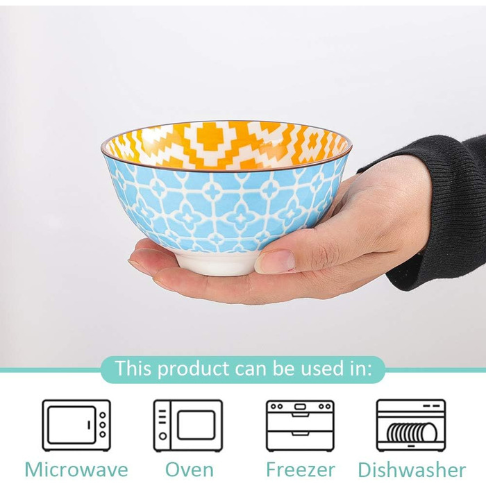 Набір мисок для мюслі, супу, салату з порцеляни (6 шт., 700 мл)